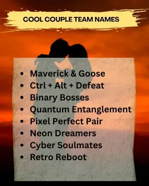 460+ Couples Team Names That Stay Strong Together!